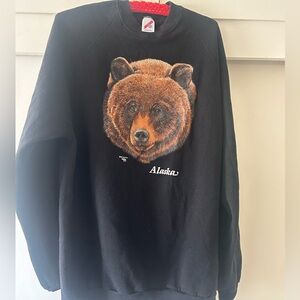ANERICAN VINTAGE  Black Alaska Tourist Sweatshirt with Bear Face